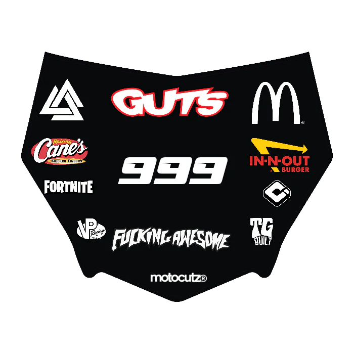 CUSTOM MOTOCUTZ FRONT PLATE DECAL