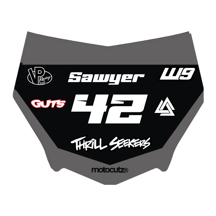 CUSTOM MOTOCUTZ FRONT PLATE DECAL