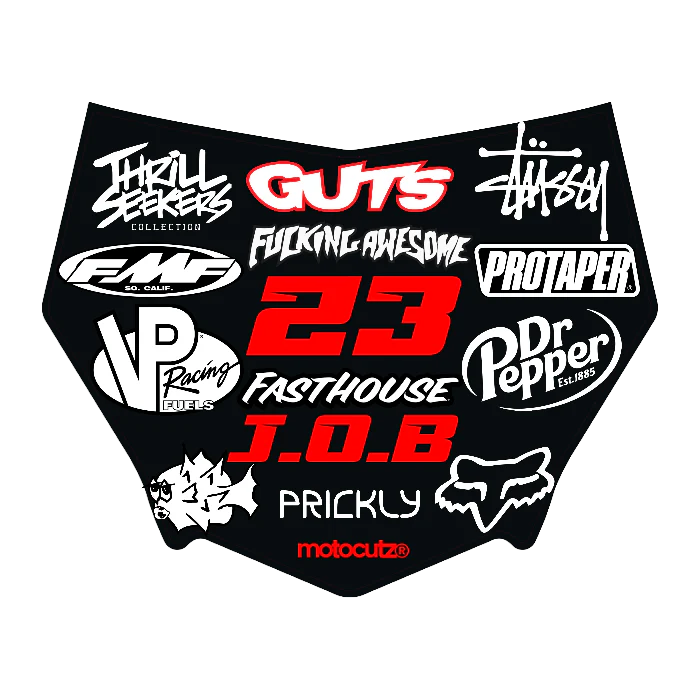 CUSTOM MOTOCUTZ FRONT PLATE DECAL