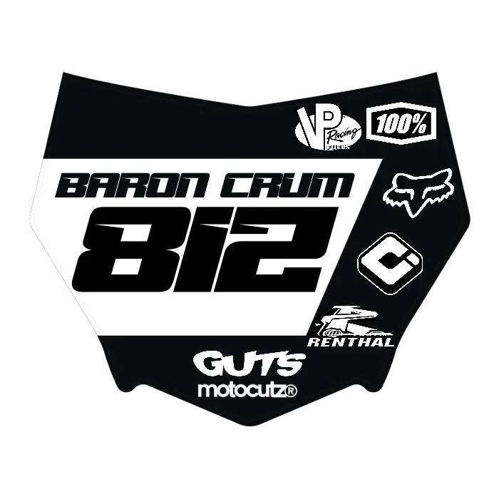 CUSTOM MOTOCUTZ FRONT PLATE DECAL