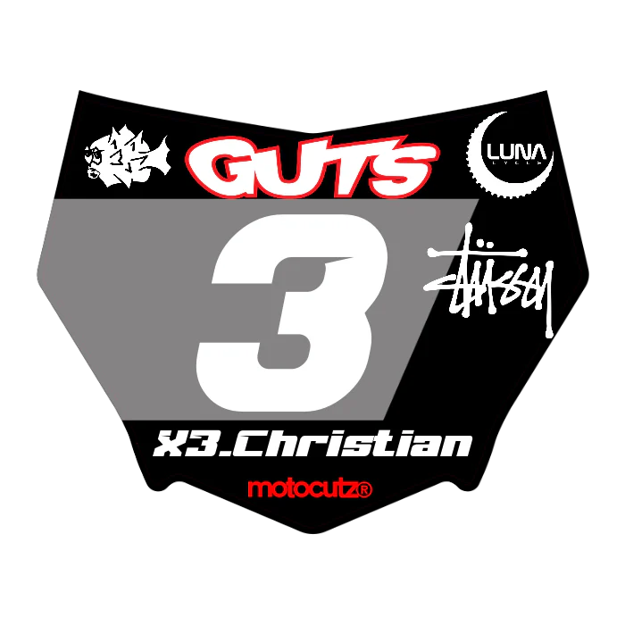CUSTOM MOTOCUTZ FRONT PLATE DECAL