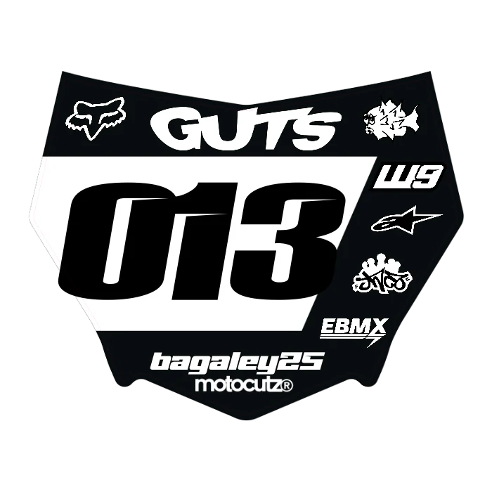 CUSTOM MOTOCUTZ FRONT PLATE DECAL