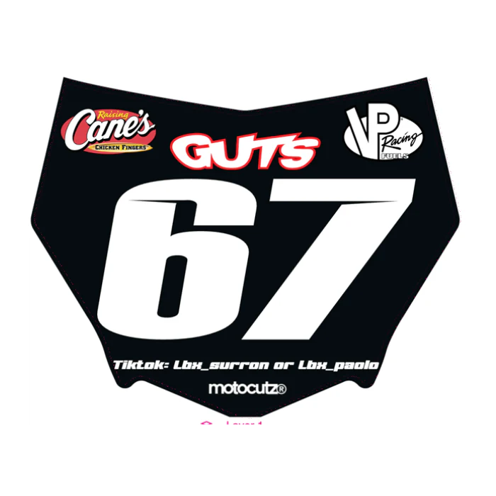 CUSTOM MOTOCUTZ FRONT PLATE DECAL