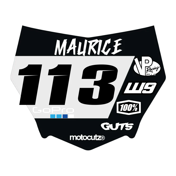 CUSTOM MOTOCUTZ FRONT PLATE DECAL