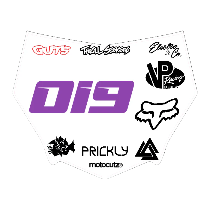 CUSTOM MOTOCUTZ FRONT PLATE DECAL