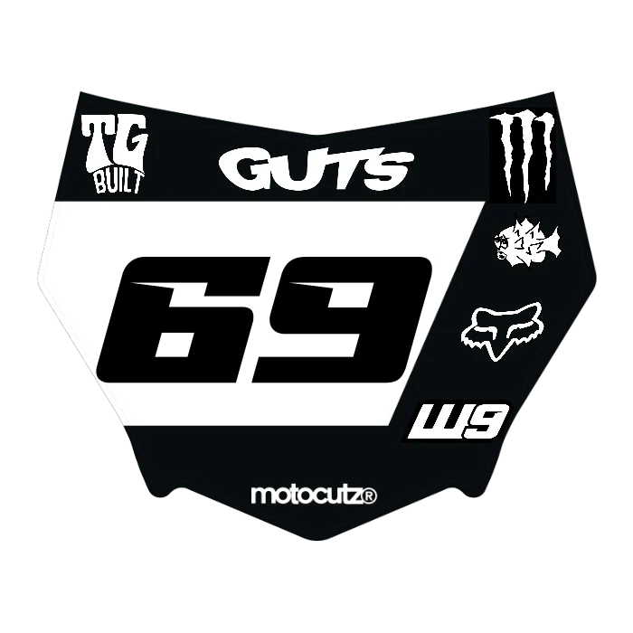 CUSTOM MOTOCUTZ FRONT PLATE DECAL