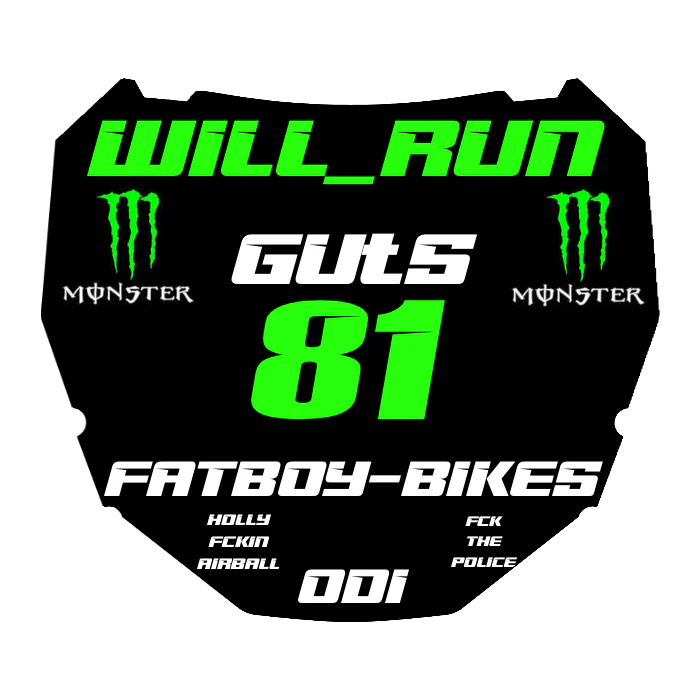CUSTOM ODI NUMBER PLATE DECAL