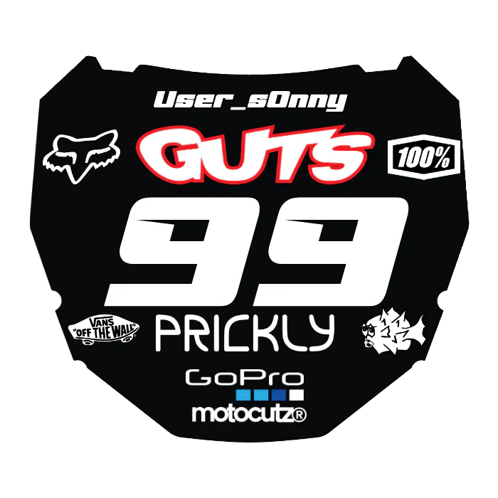 CUSTOM ODI NUMBER PLATE DECAL